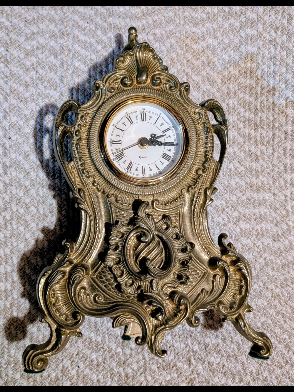 Vintage Ornate Gold Mantel Clock or Wall Decor- Decorative Home Accent - Italian